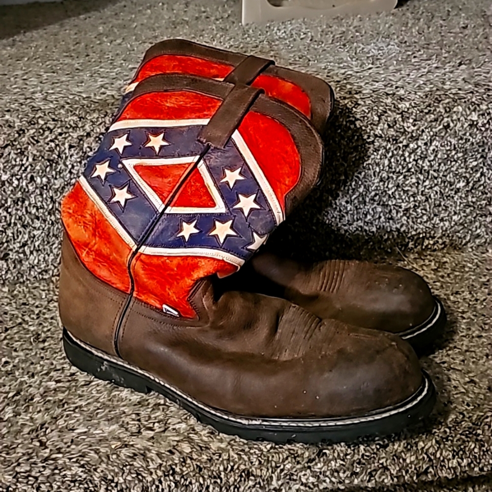 Rockin Leather Steel Toe Cowboy Boots